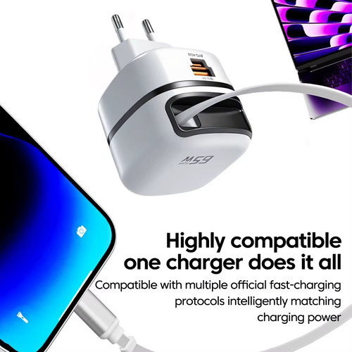 65w usb fast charger - 65w, plug