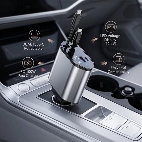 Retractable usb c car - retractable, usb-c