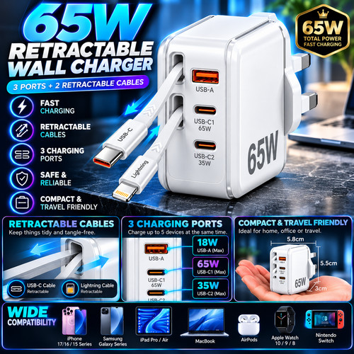 65w usb fast charger - charger, uk