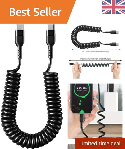 Universal coiled charger - 1.8m,