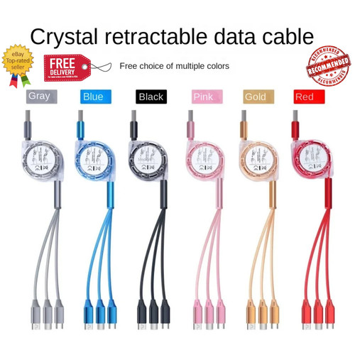 Retractable usb cable - 3, in