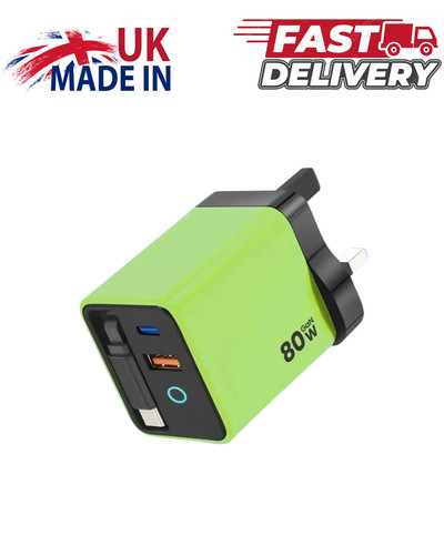 Gan usb charger plug fast - uk,